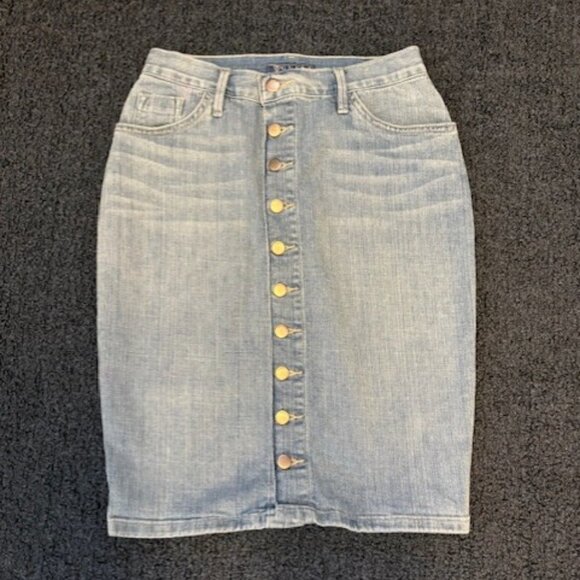 Guess Jean Front Button Down Skirt - Picture 1 of 6
